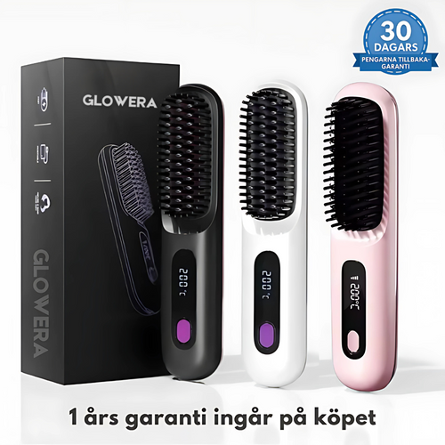 GLOWERA Bärbar Stylingborste | Locka, Torka & Platta