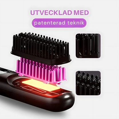 GLOWERA Bärbar Stylingborste | Locka, Torka & Platta