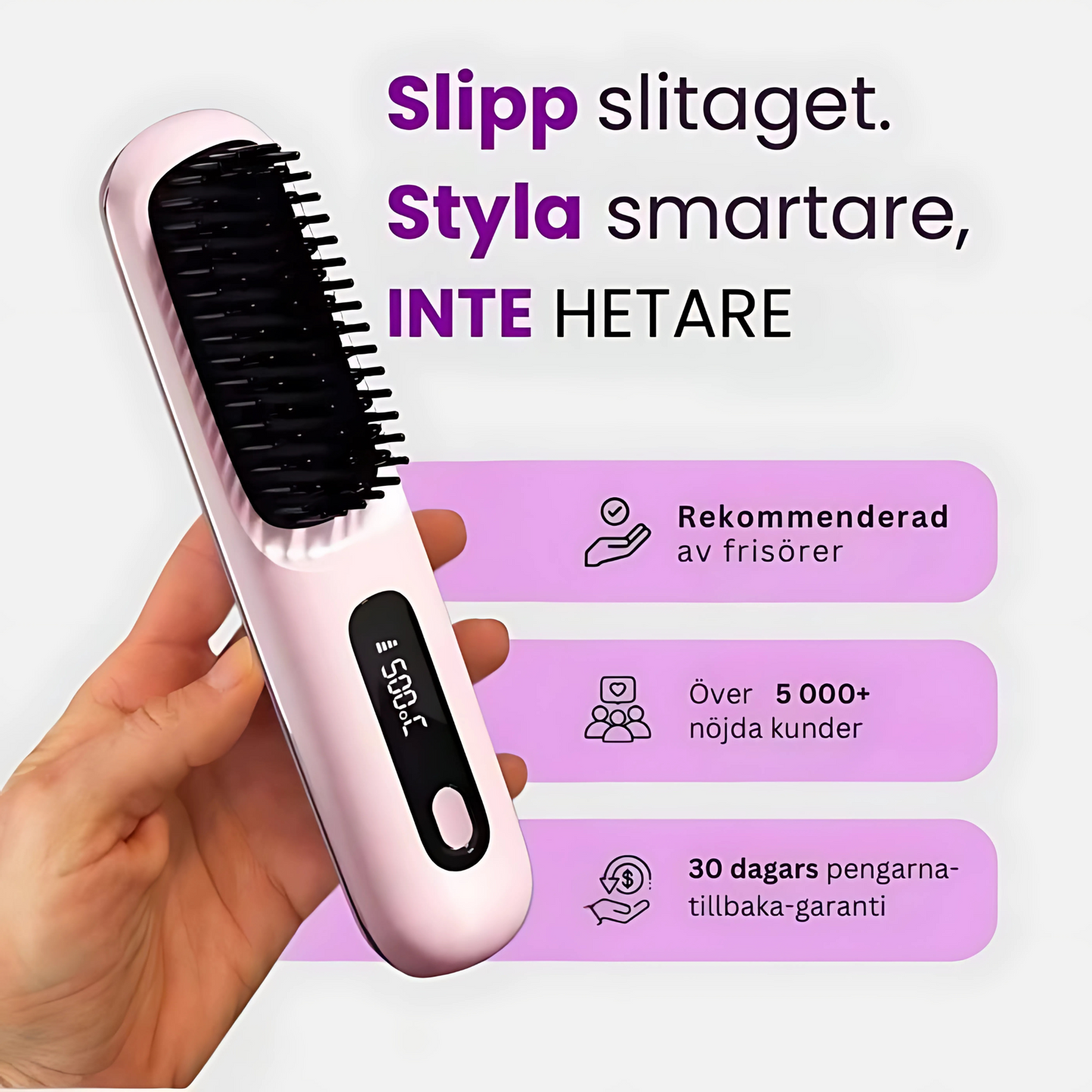 GLOWERA Bärbar Stylingborste | Locka, Torka & Platta