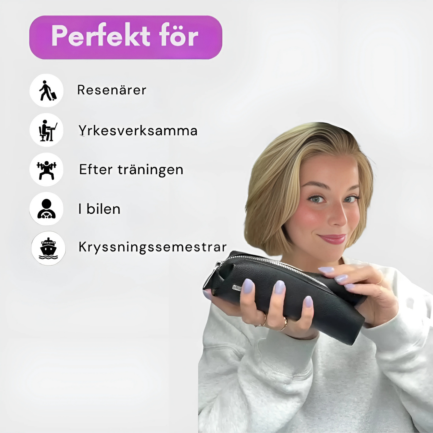 GLOWERA Bärbar Stylingborste | Locka, Torka & Platta