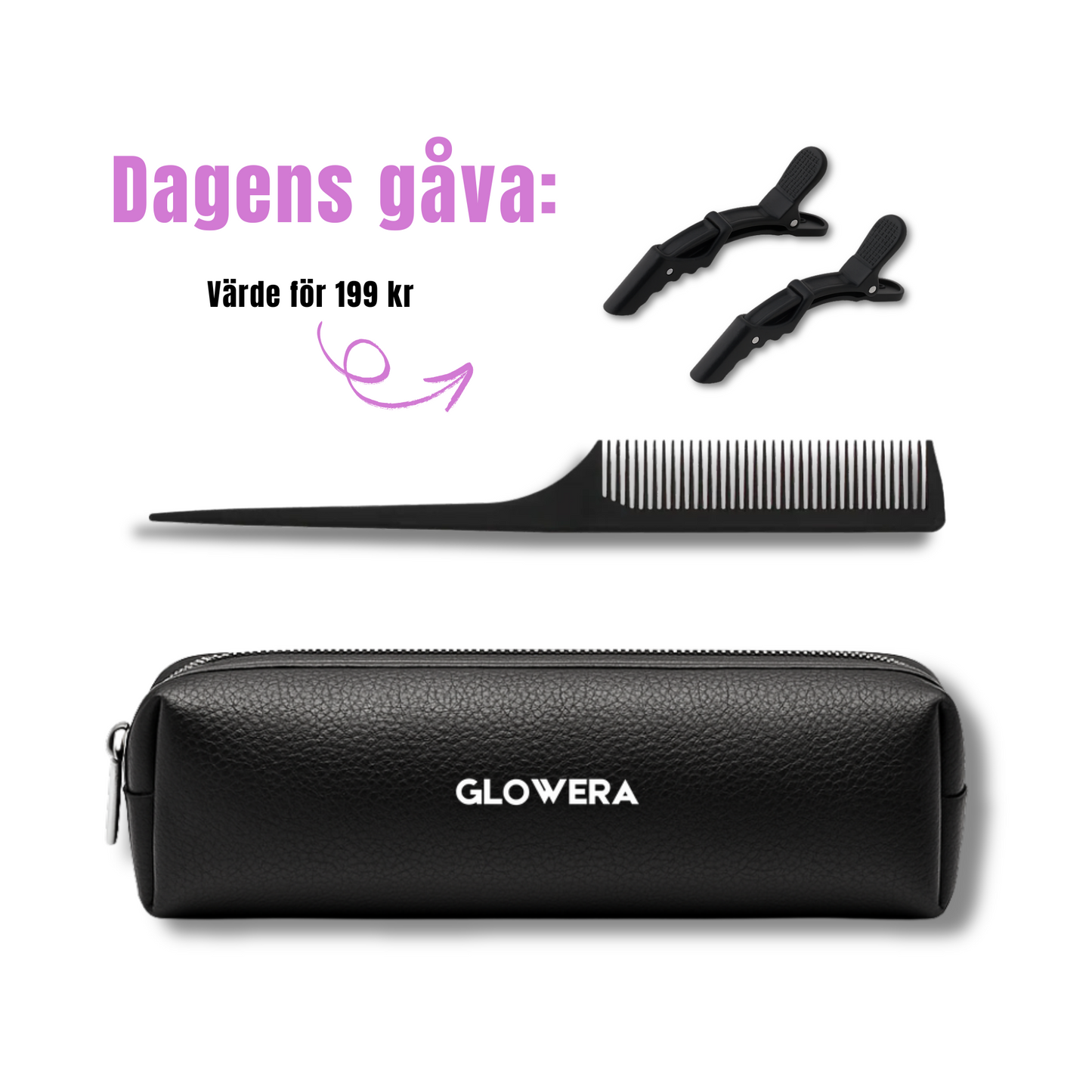 GLOWERA Bärbar Stylingborste | Locka, Torka & Platta